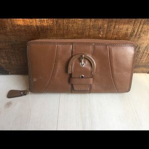 Leather Coach zip wallet